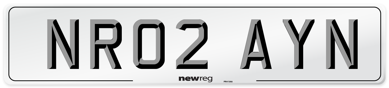NR02 AYN Number Plate from New Reg